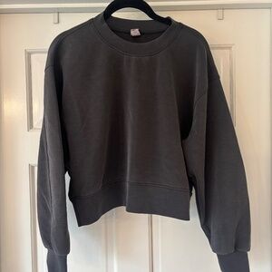 Black Lounge Set - Cropped sweatshirt and wide leg pants